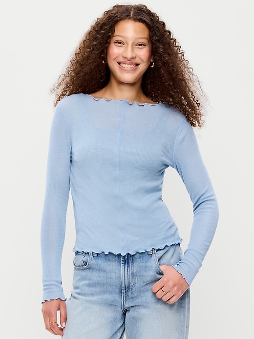 Image number 4 showing, Lettuce-Edge Tissue T-Shirt