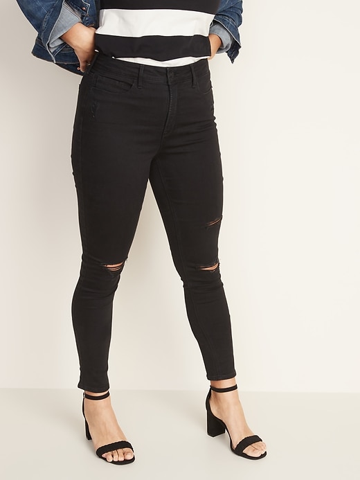 Image number 6 showing, High-Waisted Rockstar Super-Skinny Jeans