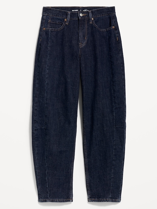 Image number 9 showing, High-Waisted Barrel Ankle Jeans