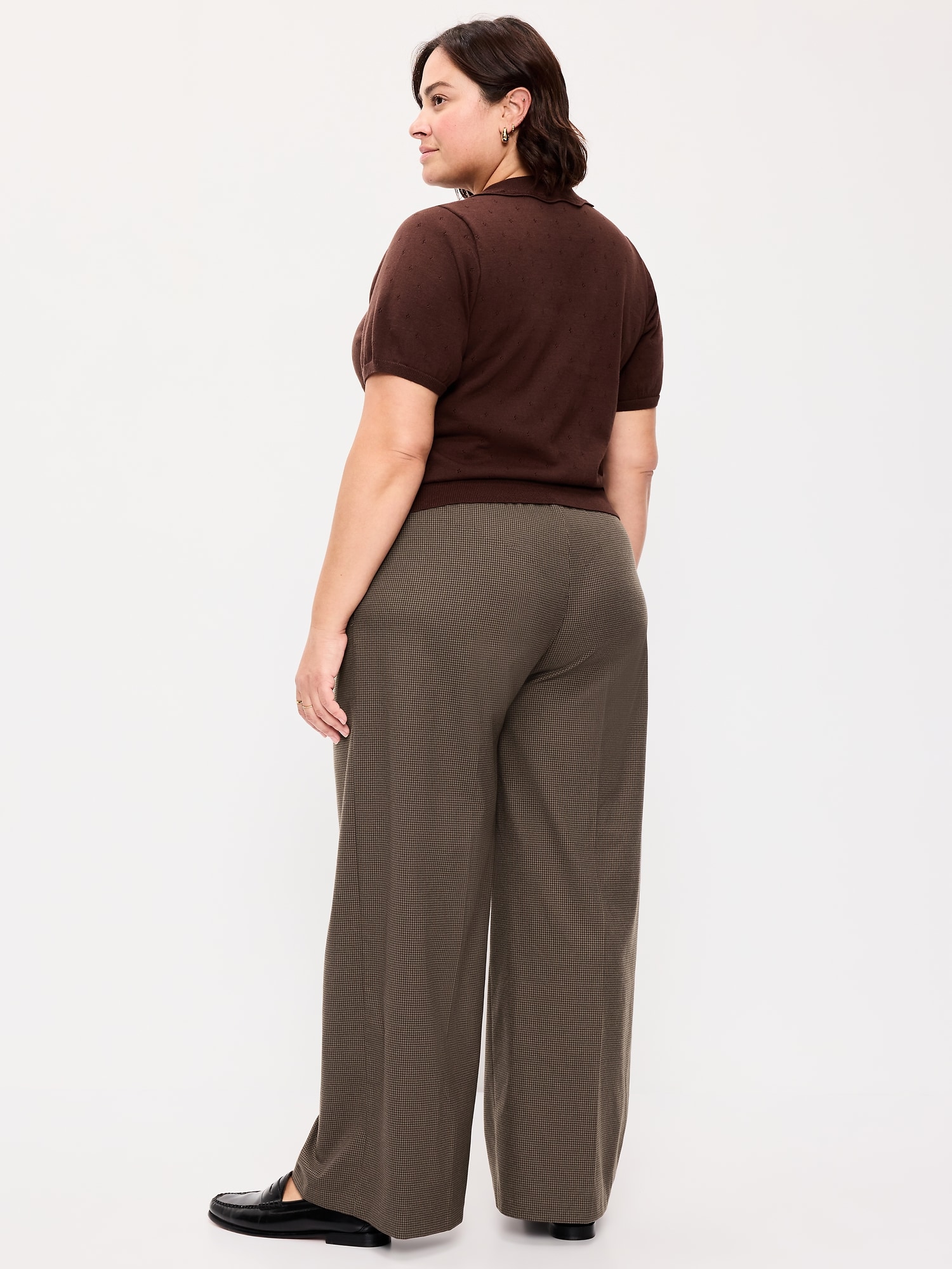 High-Waisted Wide-Leg Trouser Pants