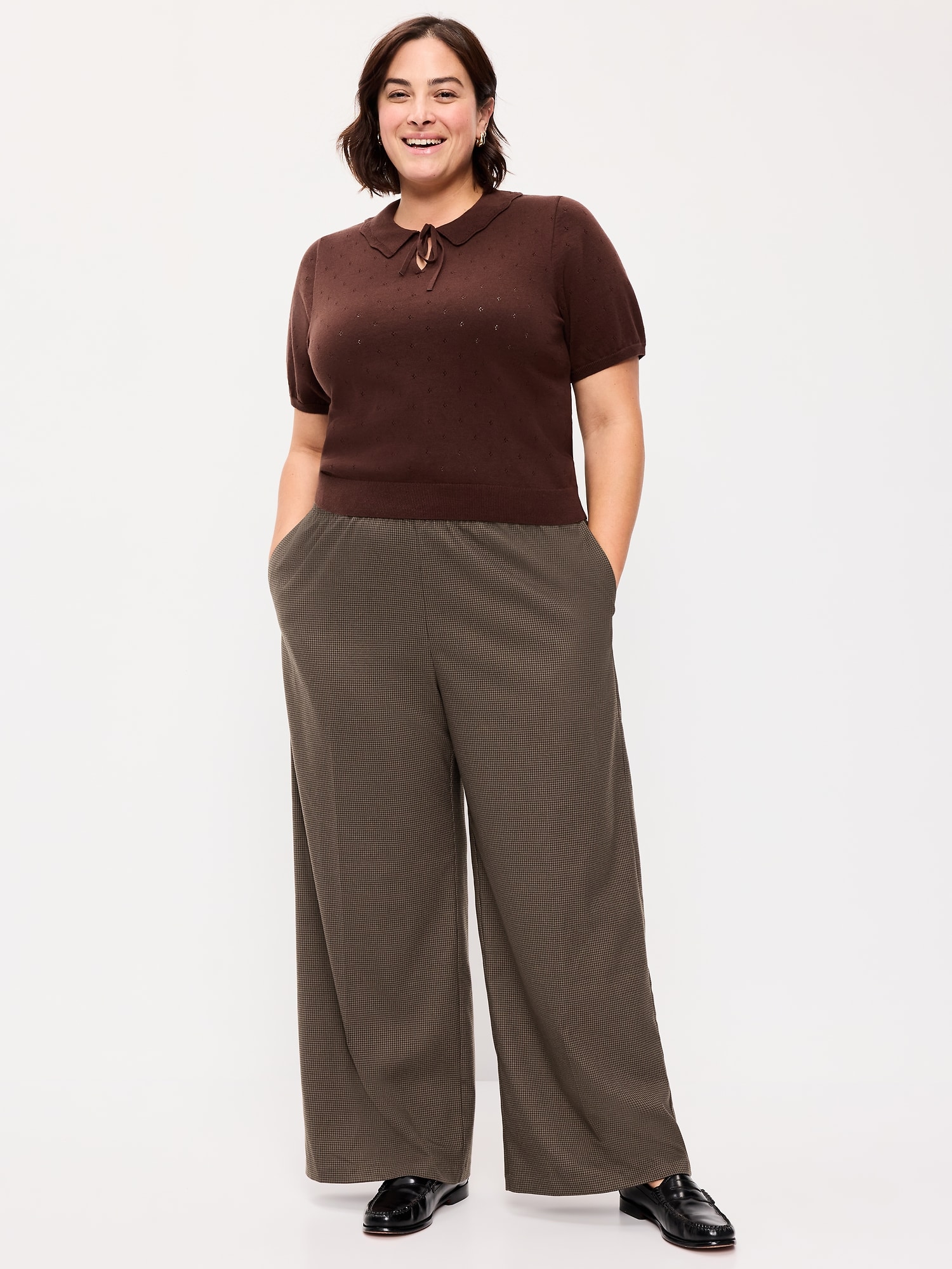 High-Waisted Wide-Leg Trouser Pants