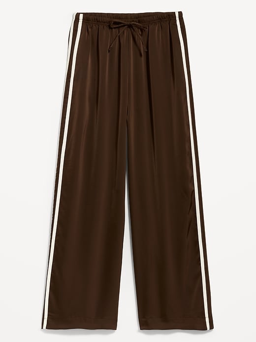 Image number 9 showing, High-Waisted Satin Track Pants