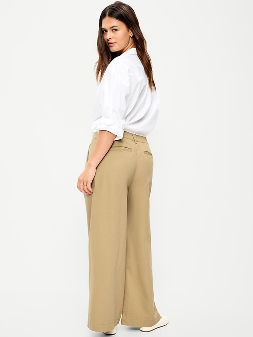 Image number 3 showing, Mid-Rise Pleated Wide-Leg Pants