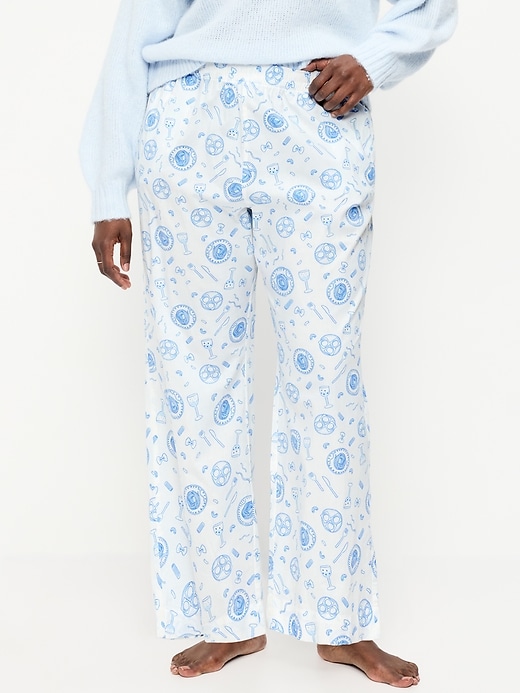 L'image numéro 5 présente Pantalon de pyjama à taille haute en popeline