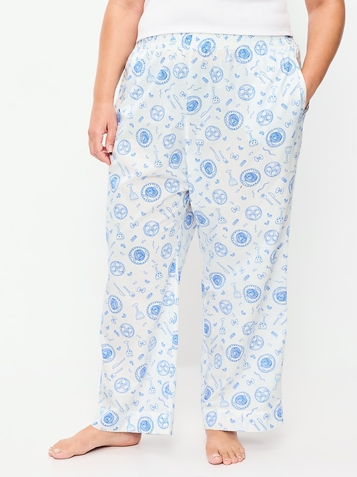 L'image numéro 7 présente Pantalon de pyjama à taille haute en popeline