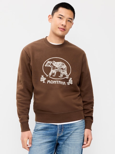 Oversized Graphic Crew-Neck Sweatshirt