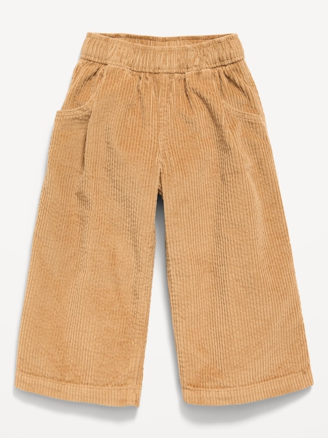 PANTALON À JAMBE LARGE À TAILLE EXTENSIBLE EN VELOURS CÔTELÉ TEXTURÉ POUR TOUTE-PETITE