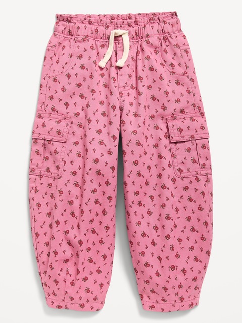 Pull-On Barrel-Leg Cargo Pants for Toddler Girls