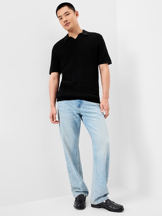 Image number 3 showing, Mixed-Stitch Polo Sweater