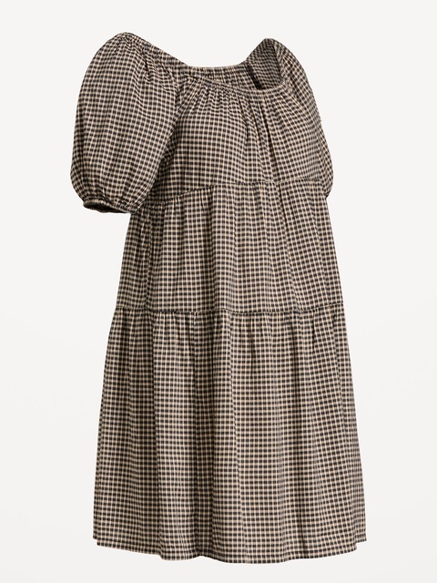 Maternity Short-Sleeve Swing Mini Dress