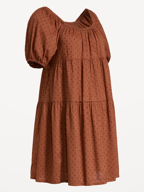 Maternity Short-Sleeve Swing Mini Dress