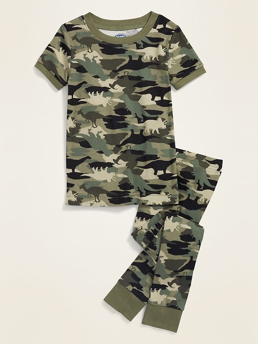 Image number 1 showing, Unisex Camo-Dino Pajama Set for Toddler & Baby