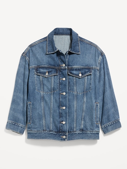 Image number 7 showing, Oversized Jean Trucker Jacket