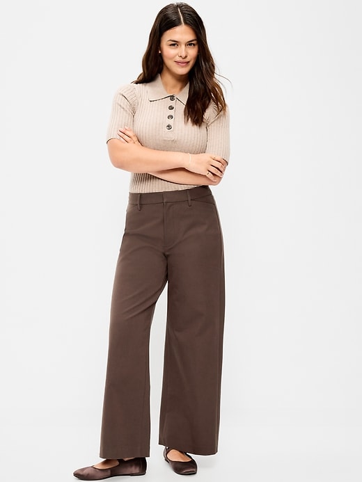 L'image numéro 6 présente Pantalon Pixie à jambe ultra-large à taille haute