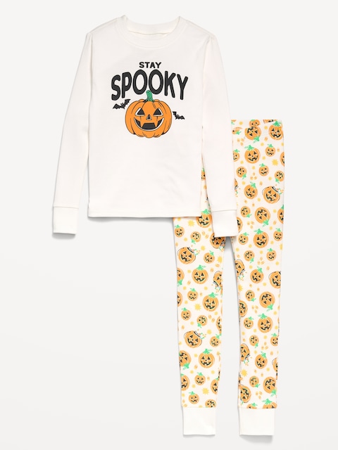 Gender-Neutral Snug-Fit Graphic Pajama Set for Kids