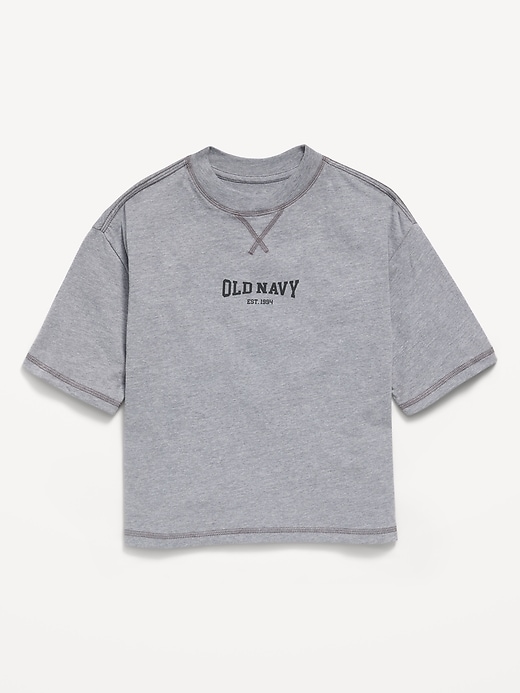 Image number 1 showing, Short-Sleeve Boxy Logo Graphic T-Shirt for Boys