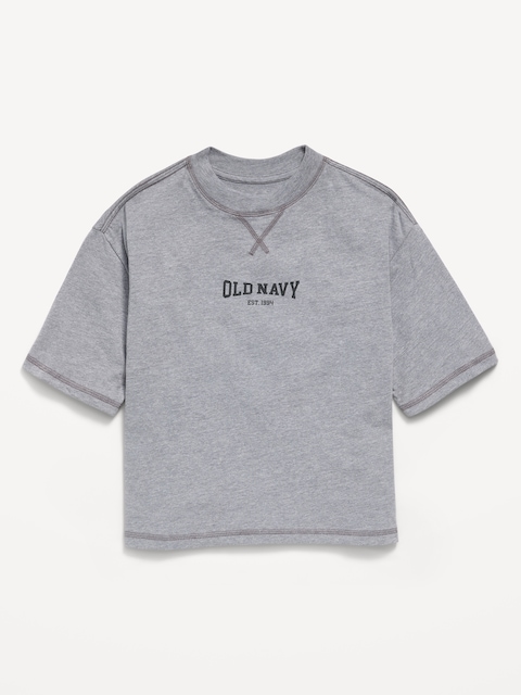 Short-Sleeve Boxy Logo Graphic T-Shirt for Boys