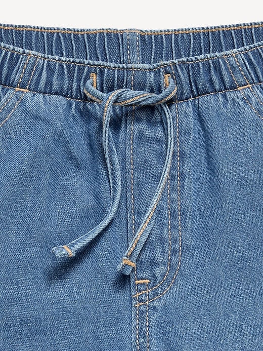 L'image numéro 3 présente Jean en denim coupe très généreuse à jambe large à taille extensible pour fille