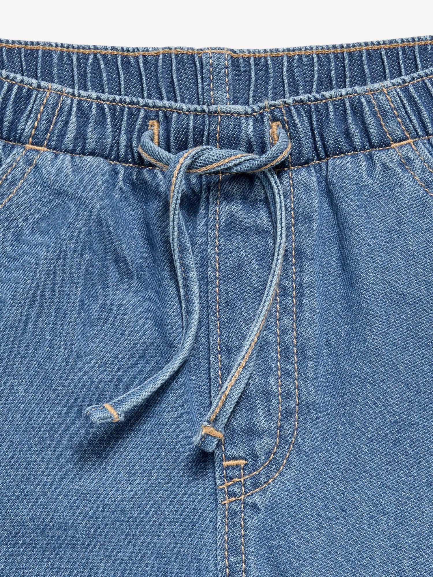 Pull-On Super Baggy Wide-Leg Denim Jeans for Girls