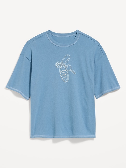 Image number 3 showing, Crew-Neck Cropped Graphic T-Shirt