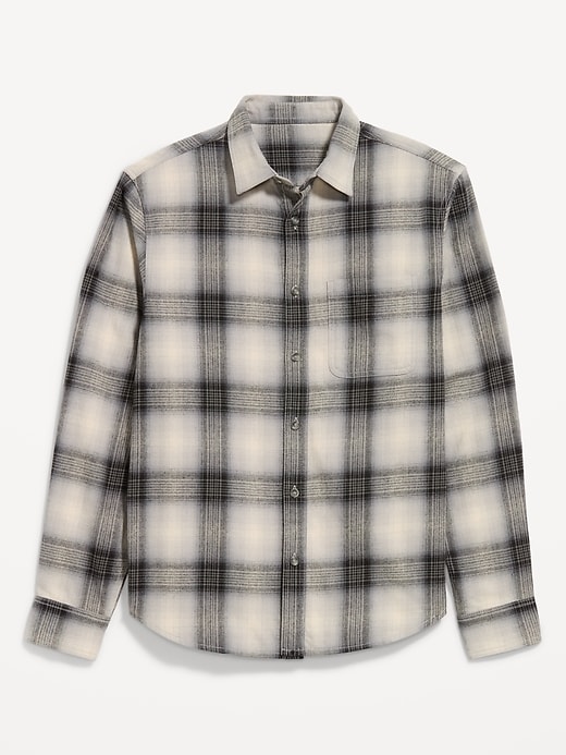 Image number 1 showing, Relaxed Long-Sleeve Plaid Flannel Pocket Shirt