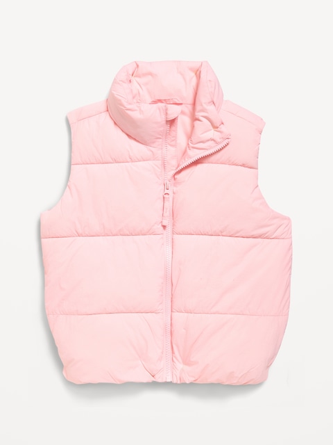 Water-Resistant Quilted Puffer Vest for Girls