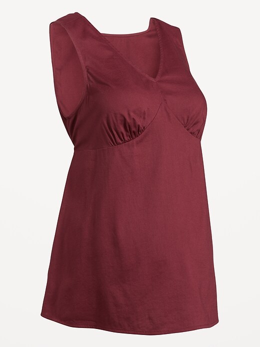 Image number 2 showing, Maternity Sleeveless V-Neck Tie-Back Top
