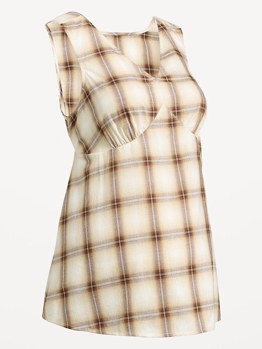 Image number 2 showing, Maternity Sleeveless V-Neck Tie-Back Top