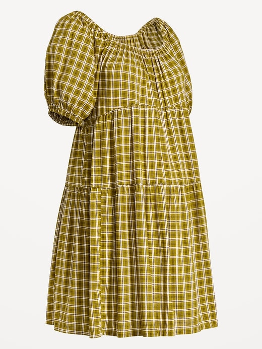 Image number 1 showing, Maternity Short-Sleeve Swing Mini Dress