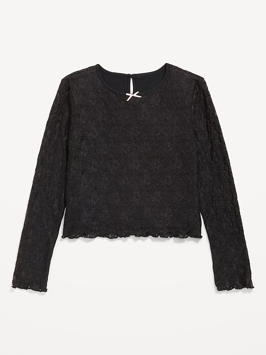 Fitted Long-Sleeve Lace Top for Girls | Old Navy