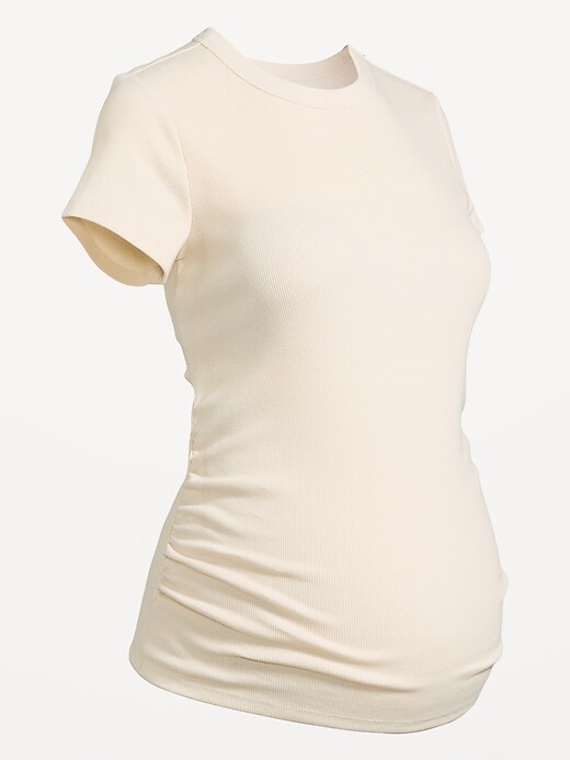 L'image numéro 4 présente T-shirt ajusté à manches courtes de maternité