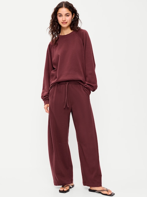 PANTALON COUPE BARIL PURCONFORT EN COTON OUATÉ À TAILLE MI-BASSE