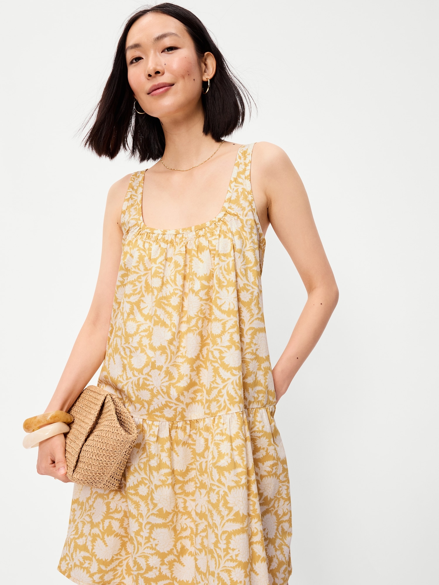 Drop-Waist Swing Mini Dress