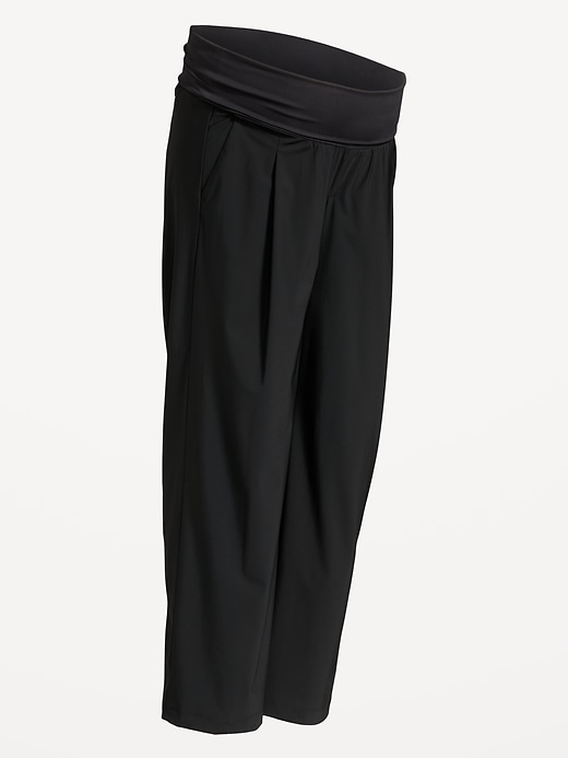 L'image numéro 1 présente Pantalon de tailleur Tech Élégant à taille rabattable de Maternité