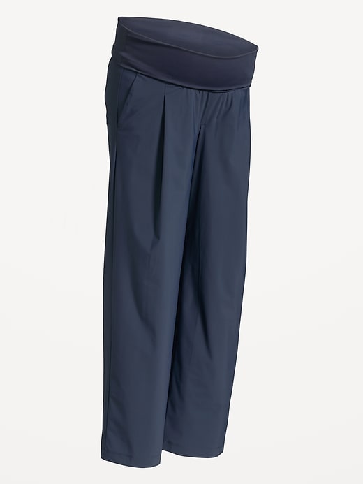 L'image numéro 1 présente Pantalon de tailleur Tech Élégant à taille rabattable de Maternité