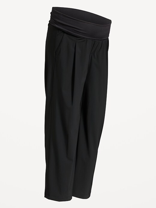 L'image numéro 2 présente Pantalon de tailleur Tech Élégant à taille rabattable de Maternité
