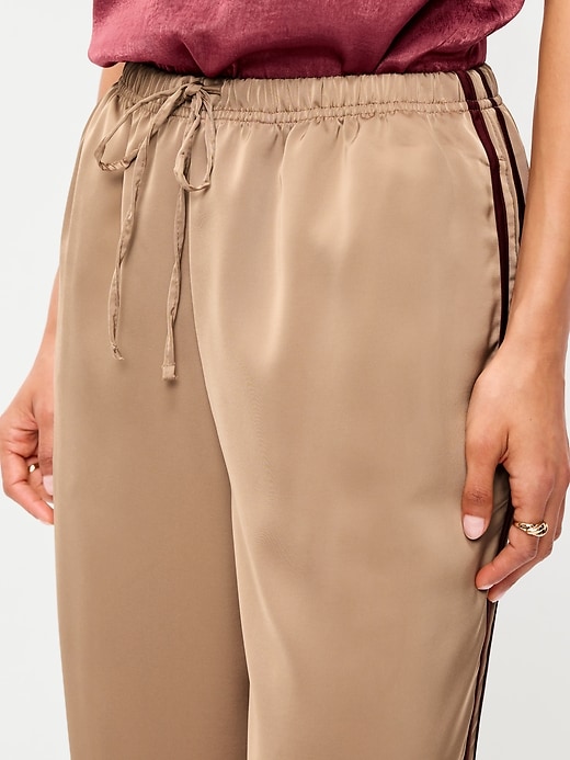 Image number 5 showing, High-Waisted Satin Track Pants