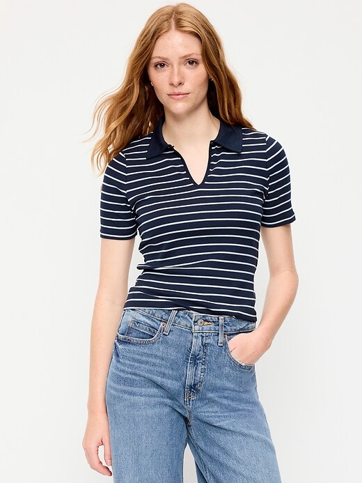 Image number 1 showing, Keyhole Polo Top