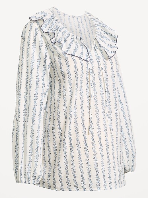 Image number 2 showing, Maternity Ruffle-Collar Popover Top