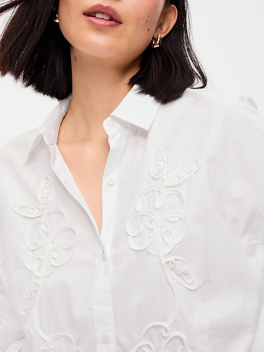 Image number 4 showing, Oversized Button-Down Boyfriend Shirt