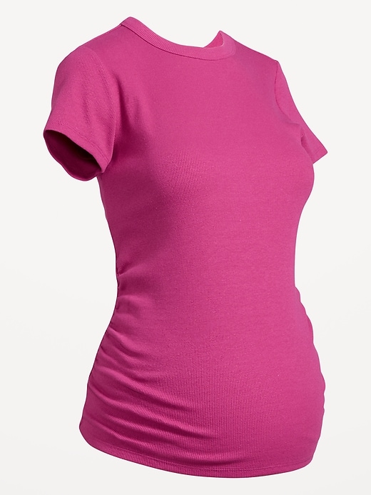 L'image numéro 2 présente T-shirt ajusté à manches courtes de maternité