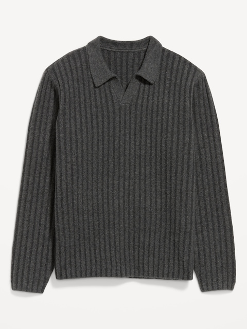 Long-Sleeve Polo Sweater