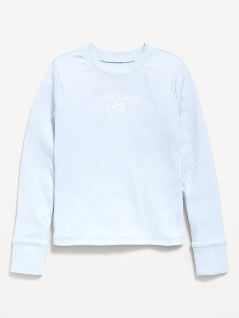 T-SHIRT À MANCHES LONGUES À LOGO ET À IMPRIMÉ POUR FILLE