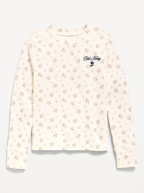 T-SHIRT À MANCHES LONGUES À LOGO ET À IMPRIMÉ POUR FILLE