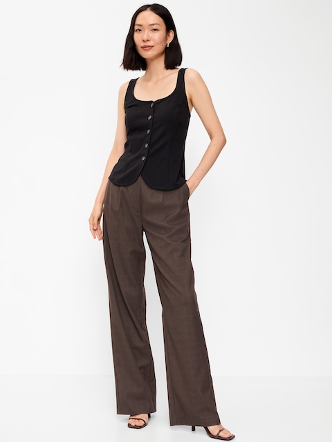 PANTALON TAILLEUR TAYLOR À JAMBE LARGE À TAILLE HAUTE