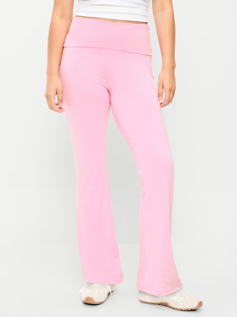 High-Waisted PowerChill Fold-Over Bootcut Leggings
