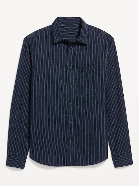Relaxed Long-Sleeve Flannel Pocket Shirt