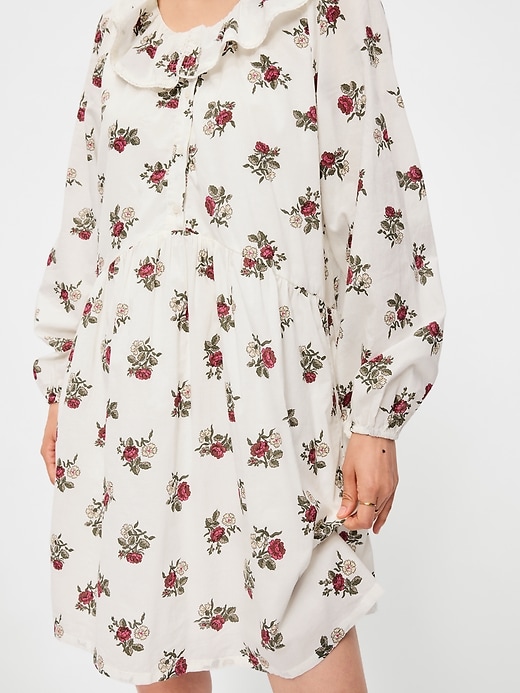 Image number 5 showing, Long-Sleeve Ruffle-Collar Swing Mini Dress