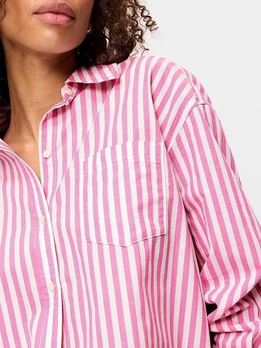 Image number 4 showing, Oversized Button-Down Boyfriend Shirt