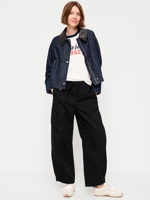 Mid-Rise Pull-On Utility Pants